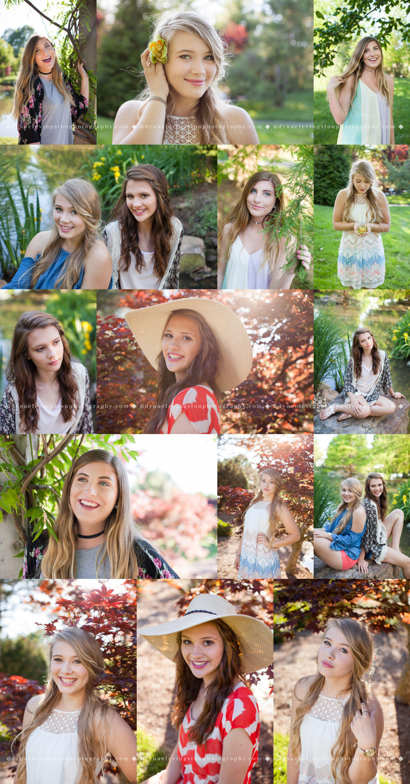 Teen portrait session collage in Springfield MO
