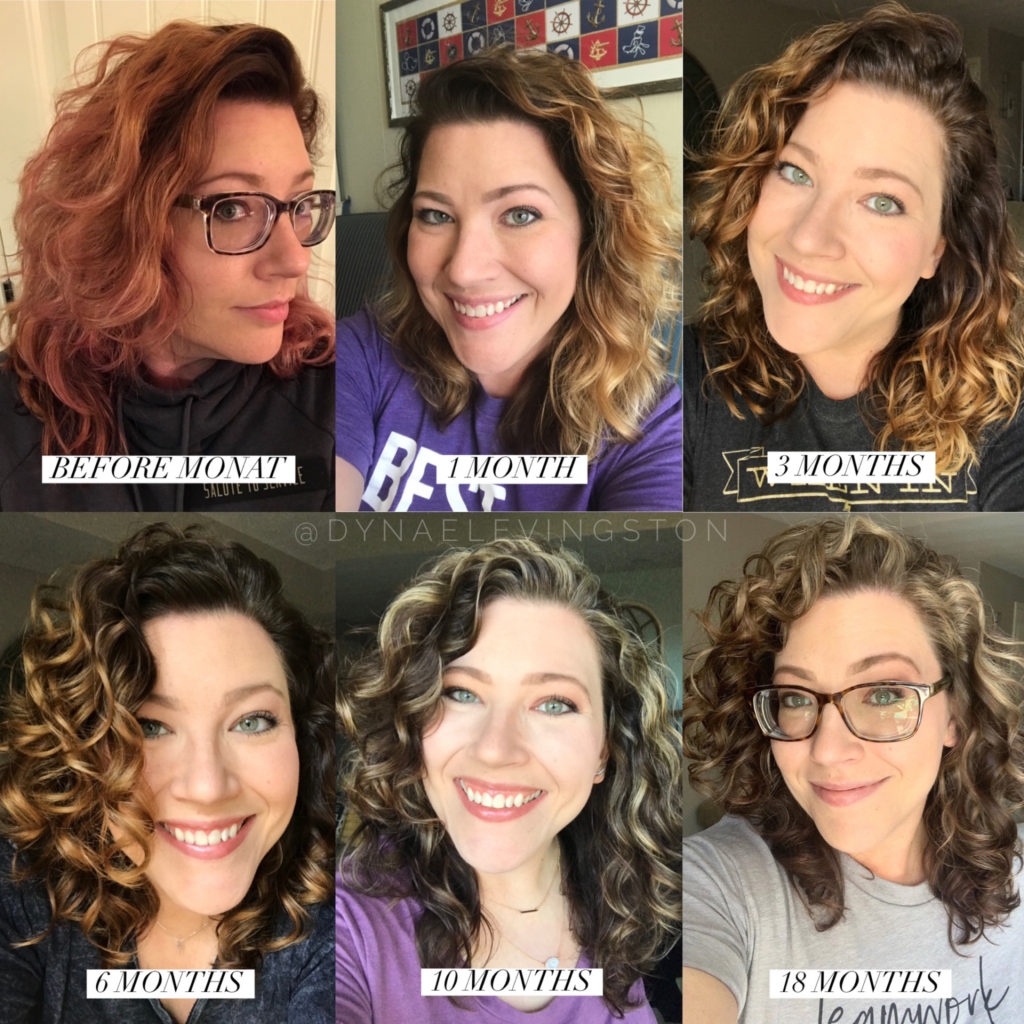 Progress images for a curly hair journey. Curly transition seen over time.